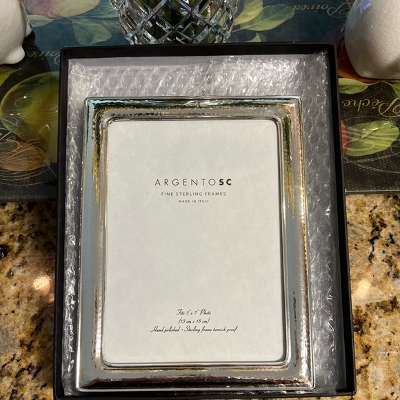 ARGENTO SC - Sterling Silver Hammered Frame - 5 x 7 Made in Italy - Picture 3 of 8